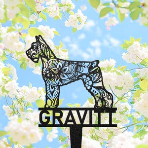 Giant Schnauzer Mandala Garden Stake, Riesenschnauzer Zentangle Metal Yard Art, Schnauzer Memorial Gift, Dog Garden Sign, Outdoor Decor