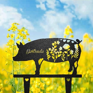 Custom Pig Memorial Stake, Pig Loss, Sympathy Sign, Pet Grave Markers, Remembrance Stake, Pig Pet Sign, Outdoor Pig Garden Decor, Pet Stake
