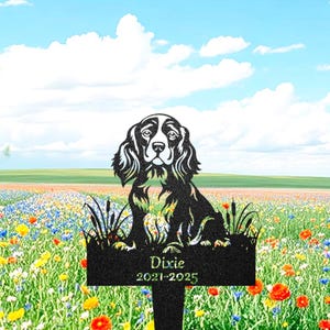 Custom Cocker Spaniel Memorial Garden Stake, Pet Headstones for Dogs, Dog Grave Markers Outdoor, Cocker Spaniel Sign Remembrance Stake