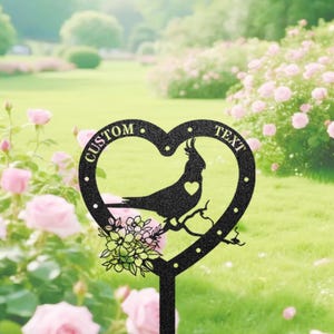 Custom Cockatiel Bird Garden Metal Stake, Bird Loss Memorial Stake, Pet Plaque Bird Lover, Garden Stake, Outdoor Yard Sign, Sympathy Gift