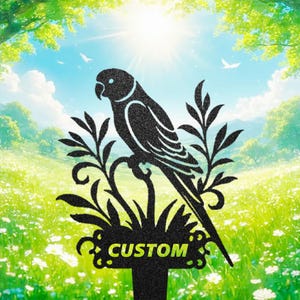 Custom Parakeet Memorial Stake, Metal Parrot Sign, Pet Lover Gift, Remembrance Stake, Sympathy Sign, Bird Lover Gift, Personalized Bird Sign