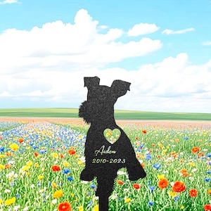 Custom Schnauzer Metal Garden Stake, Pet Memorial Gift