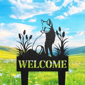 Personalized Fox Metal Garden Stake, Garden Decor, Garden Sign, Animal Yard Art, Backyard Decor, Yard Sign, Birthday Gift, Nature Lover Gift