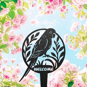 Personalized Parakeet Memorial Sign, Custom Parrot Stake, Pet Lover Gift, Bird Lover Gift, Remembrance Stake, Sympathy Sign, Garden Decor