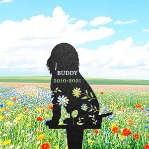 Personalized Cocker Spaniel Dog Memorial Grave Marker, Custom Cocker Spaniel Sign Memorial Garden Stake, Dog Tombstone Outdoor Marker