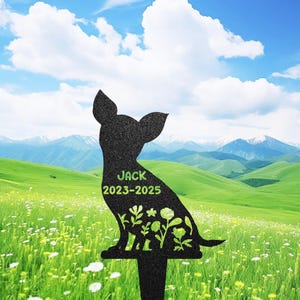 Personalized Chihuahua Dog Grave Marker, Chihuahua Metal Sign, Outdoor Dog Memorial Garden Decor, Lawn Ornament, Outdoor Sign Cemetery Decor