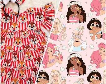 Vestido de princesa Disney hecho a mano para niñas - Vestido de princesa - Conjunto Disney para niñas pequeñas - Vestido de Rapunzel - Vestido de Ariel