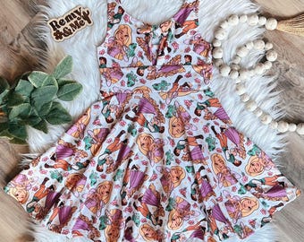 Handmade Rapunzel Girls Disney Dress - Tangled Dress - Children’s Disney Outfit - Disney Toddler Dress