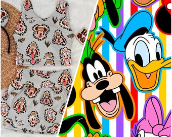 Handmade Retro Disney Characters Girls Disney Set - Magical Kindgom Tank and Skort - Rainbow Children’s Disney Outfit