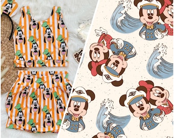 Handmade Disney Cruise Girls Disney Set - Mickey and Minnie Skort - Children’s Disney Outfit - Disney Cruise Outfit