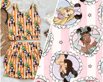Handmade Princess Girls Disney Set - Princess Skort - Children’s Disney Outfit - Rapunzel Outfit