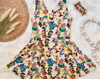 Handmade Hawiian Girls Disney Dress - Disney Character Dress - Children’s Disney Outfit - Disney Toddler Dress