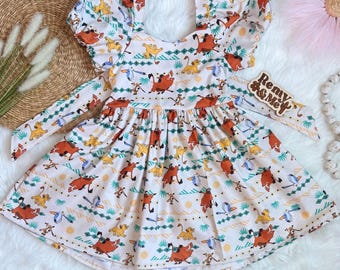 HANDMADE RTS - Ready To Ship - Size 6Y - Lion King Willow Dress - Disney Girls Dress - Lion King Toddler Dress