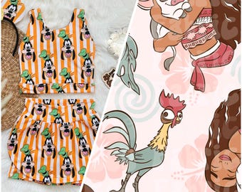 Handmade Moana Girls Disney Set - Moana Skort - Children’s Disney Outfit - Moana Outfit