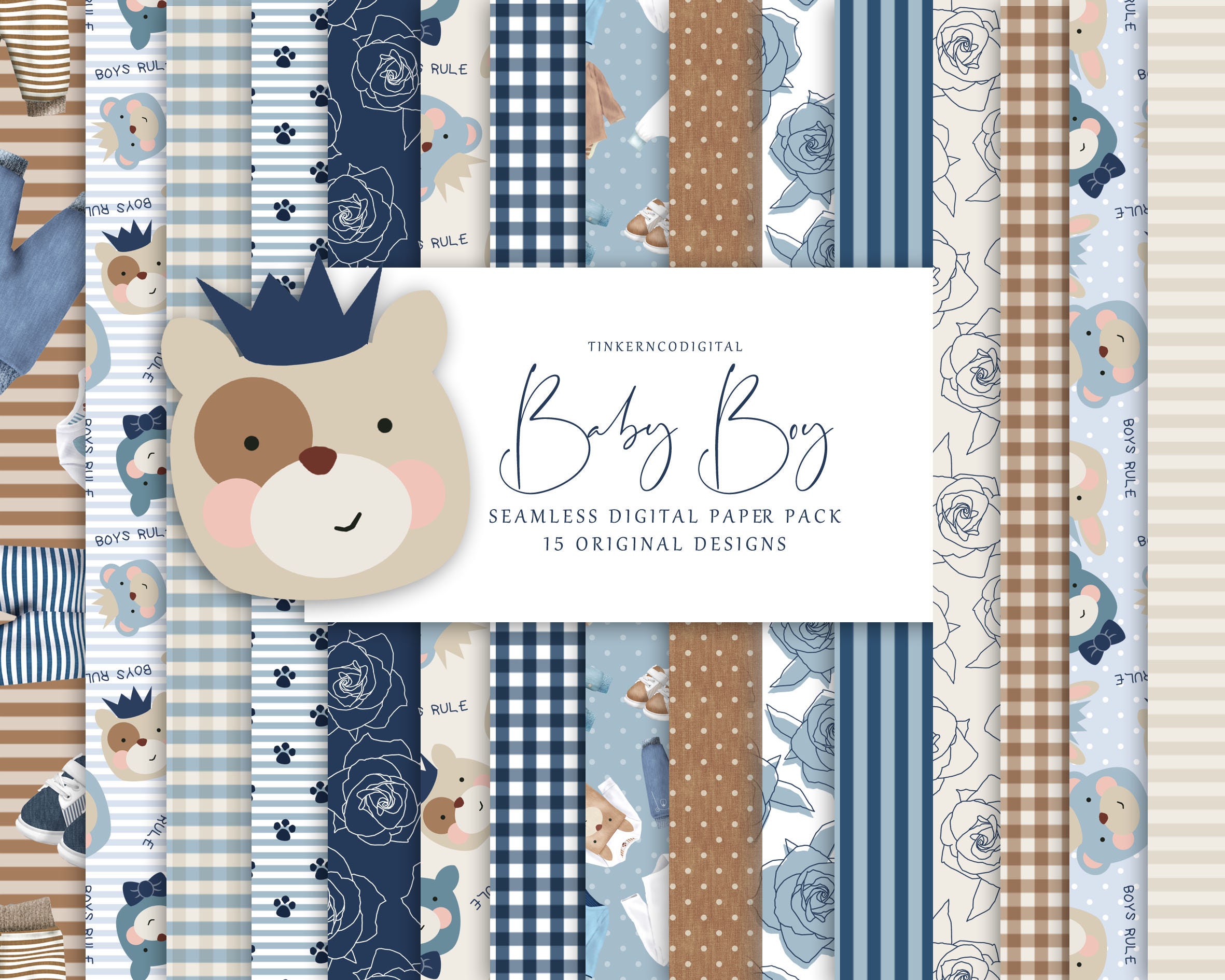 Baby Boy Seamless Patterns. Graphic by tapilipa · Creative Fabrica