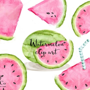 watermelon clipart, watercolour watermelon illustration, watercolour food illustration, printable watermelon, craft supply. Fruit paper