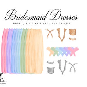 Bridesmaid Proposal Printable - Bridesmaid Clipart - Wedding Clipart - Commercial Use Clip art - TNCo - Bridesmaids dresses pink - Prom - 16