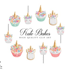 Unicorn Cookie Clip art - Unicorn Party Supplies - Unicorn Party Decorations - Unicorn Cupcake - Cake Pop Clip art - Commercial Use Clipart