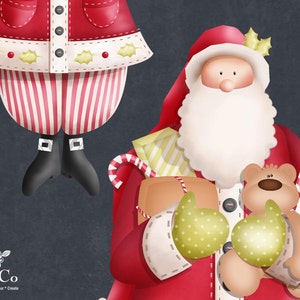 Father Christmas digitale Clipart, Santa Clipart festliche und Adorable, Weihnachten, Digitalkunst, Kartengestaltung. Sofort-Download