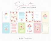 Floral journal cards - Project life cards - 4 x 6 journal cards - Digital download - Printable scrapbook cards - TNCo - Commercial use