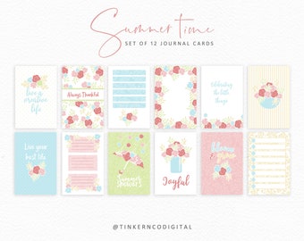 Floral journal cards - Project life cards - 4 x 6 journal cards - Digital download - Printable scrapbook cards - TNCo - Commercial use