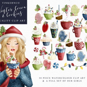 Fashion Girl clipart - Gráficos de acuarela - clipart de Navidad - Clipart de café - Gráficos de mujer - imágenes prediseñadas femeninas - clipart de uso comercial