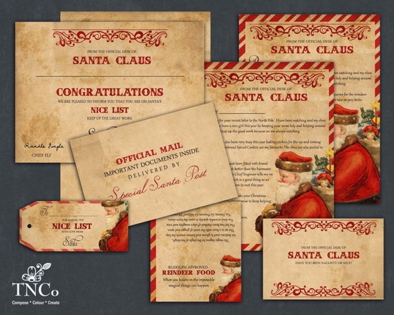 Santa Letter Printable Santa Claus Letter Reindeer Food Bag