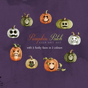 Pumpa Clipart - Skörde Clipart - Akvarellpumpor - Akvarell Clip Art - Halloweenpumpor - Halloween Clip Art - Kommersiellt bruk bild 4
