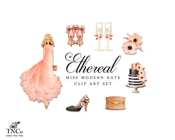 Ethereal Dress - Commercial Digital Clipart - Watercolor Digital clip…
