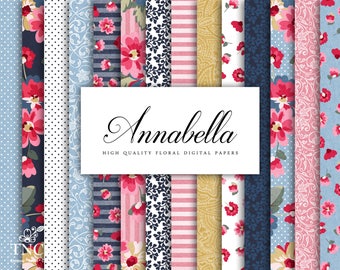 papier floral Shabby - fonds de Invitation papier floral - scrapbooking de Digital download - papier scrapbook jolie - numérique - numérique TNCo