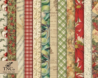 Vintage style christmas paper, christmas paper download, 12 x 12 paper, christmas empheria. commercial supply. xmas papers, scrap book paper