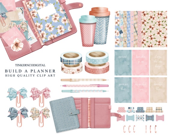 Planner clipart - Sticker graphics - Planner dividers - Planner dashboard - 6 x 4   journaling cards - Digital Download - Commercial Use