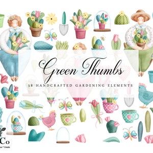 clipart di cactus dell'acquerello per planner adesivi - fiore clipart - grafico personaggio - uso commerciale clipart - teacup clipart - giardinaggio arte