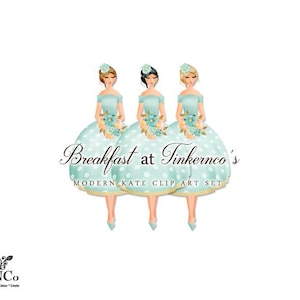 Wedding clipart Bridesmaid clip art Mint Bridesmaid dress Mint wedding Commercial use clip art Cake clipart Mint shoes MK image 2