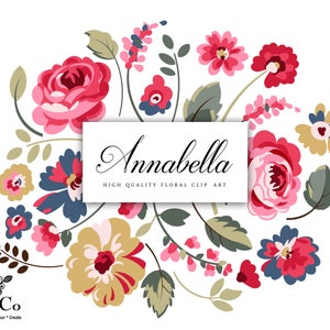 Blumen Rose Clipart - Blume Clipart - Shabby Design - Grafik-Design - kommerzielle Nutzung Clipart - stilisierte Blume - Scrapbooking-Blumen - MK