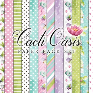 Succulenti digitale carta - carta digitale Cactus - acquerello digitale carta - uso commerciale digitale carta - carta digitale rosa - Scrapbooking