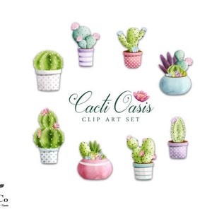 ClipArt di cactus - uso commerciale di succulente Clipart - acquerello fiori archivio - Digital clipart - stampa Cactus - Clipart - amante della natura
