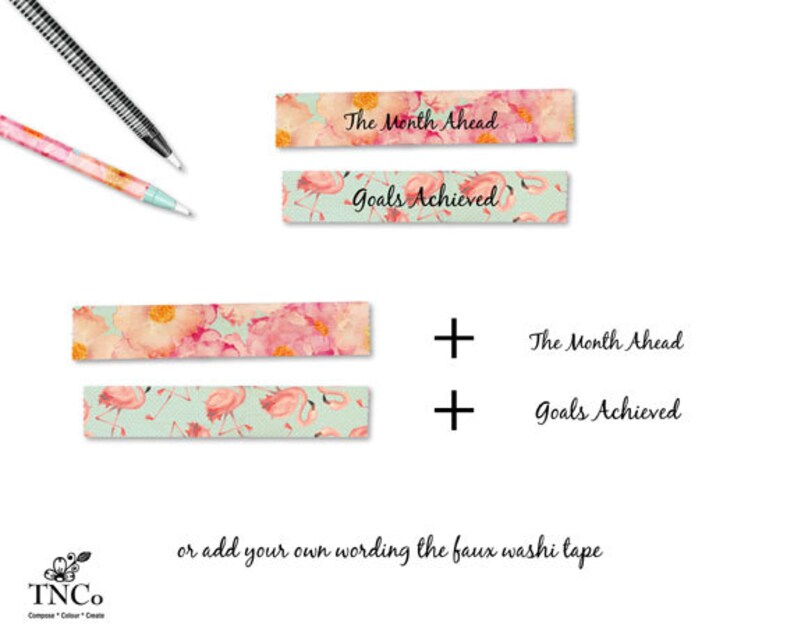 Flamingo Clipart Digital Clip Art Planner Accessories Etsy UK