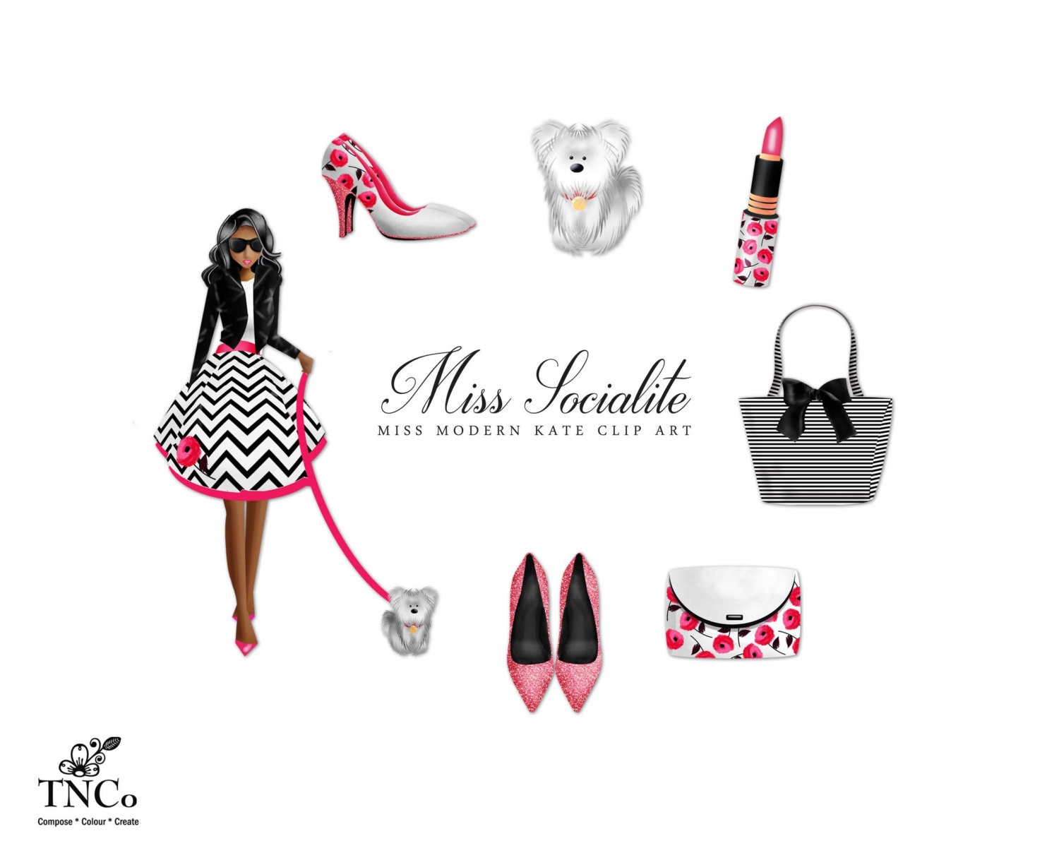 Girl Clipart - Modern Clipart - Commercial use Clipart - Fashion Illu…