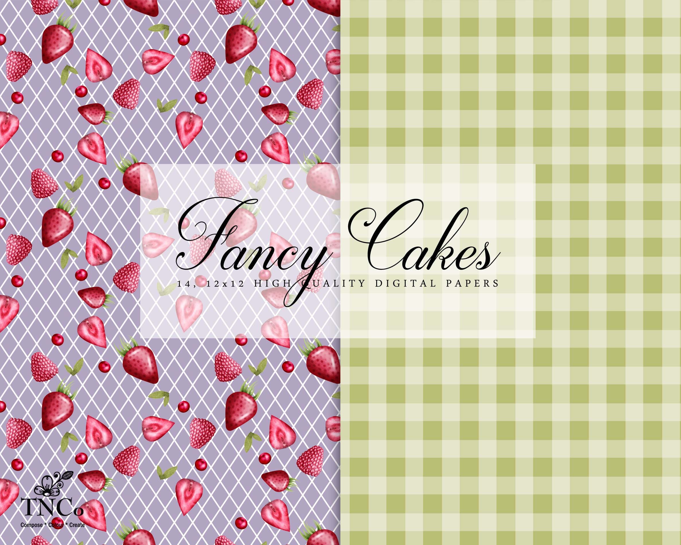 Patterned Paper - Digital Scrapbook Paper - Commercial Use Paper - Cake ...