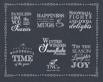 Christmas word art download. christmas chalkboard clipart, supplies and clipart for commercial use,