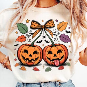 Pumpkin Cherries Autumn Girly png, Halloween Pumpkin png, Fall pumpkin png, Pumpkin Cheeries Coquette Png, Fall png, Girly png