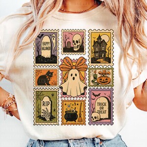Retro Halloween Cat Ghost Png, Girly Halloween Png, Fall Png, Halloween Png, Spooky Season Png, Pumpkin Halloween, Spooky Mama png