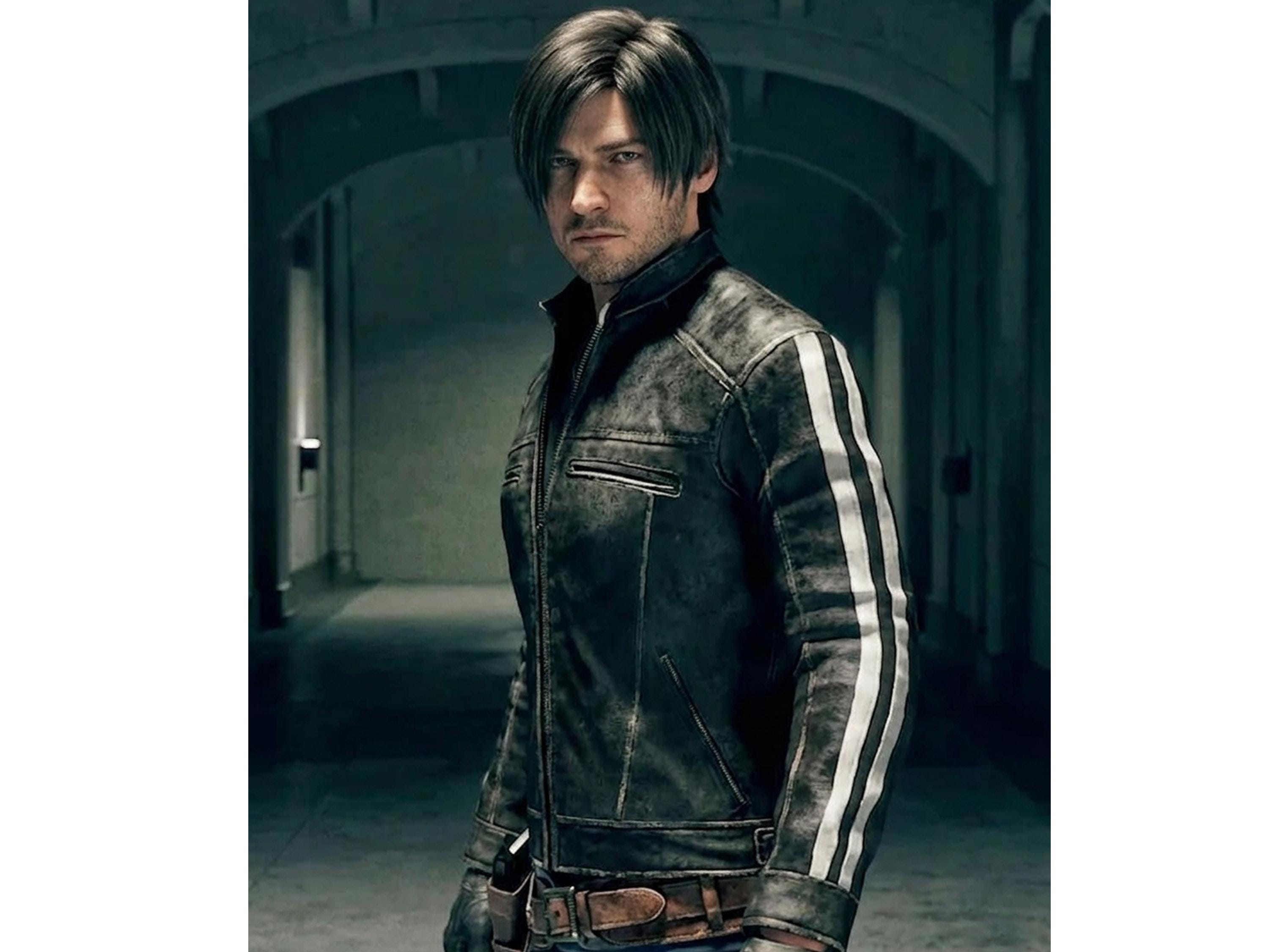 Leon Kennedy Real Leather Jacket | Resident Evil Biker Cosplay