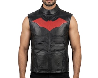 Jason Todd Red Hood Lederweste | Herren Biker Cosplay Streetwear