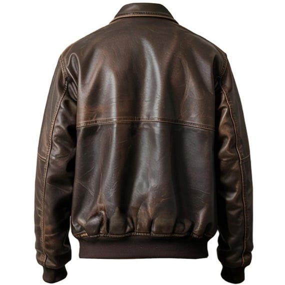 Men's Vintage Brown Real Leather Bomber Jacket | Retro Classic