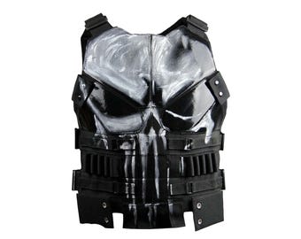 Punisher-vest heren | Skull Tactical Leather Seizoen 3 Cosplay Kostuum Outfit