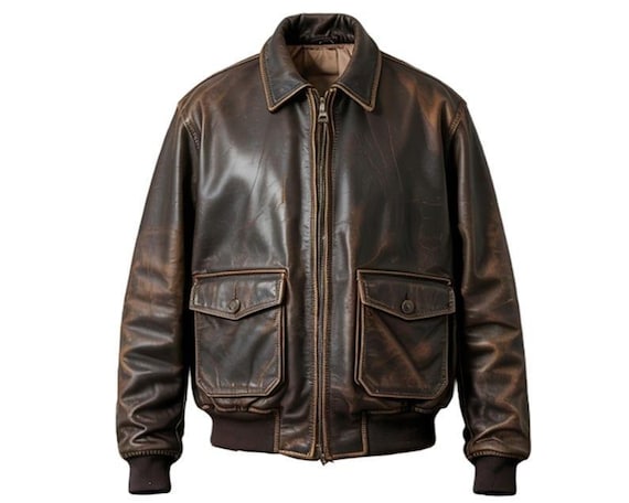 Men's Vintage Brown Real Leather Bomber Jacket | Retro Classic