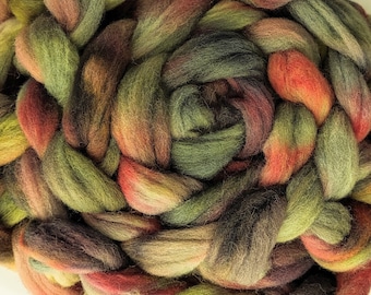 Wool Roving Babydoll Southdown / Alpaca for Spinning 4 Oz Combed Top Fiber " Apple Orchard "