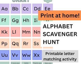 Alphabet Schnitzeljagd für Kinder - Druckbare Buchstaben-Möglichkeit - ABC-Lernspiel für Kleinkinder und Kinder im Vorschulalter